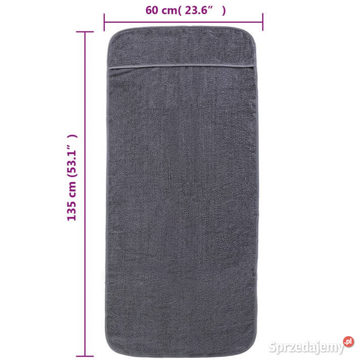 Ręczniki plażowe 2 antracytowe 60x135 400 gm sprzedam