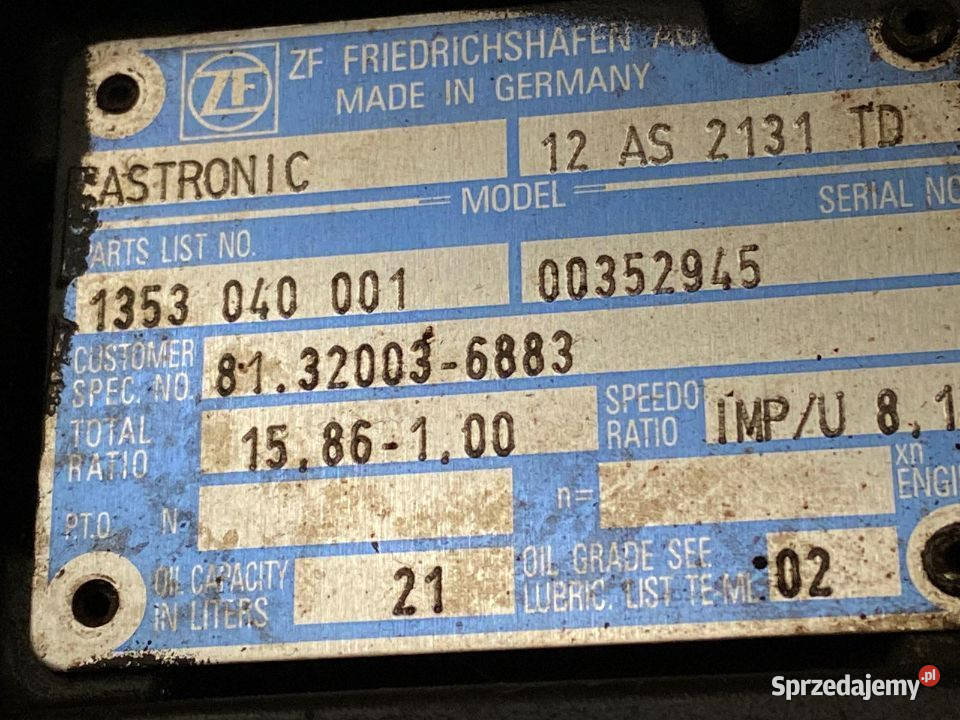 Skrzynia biegów ASTRONIC ZF 12AS2131TD Maszewo