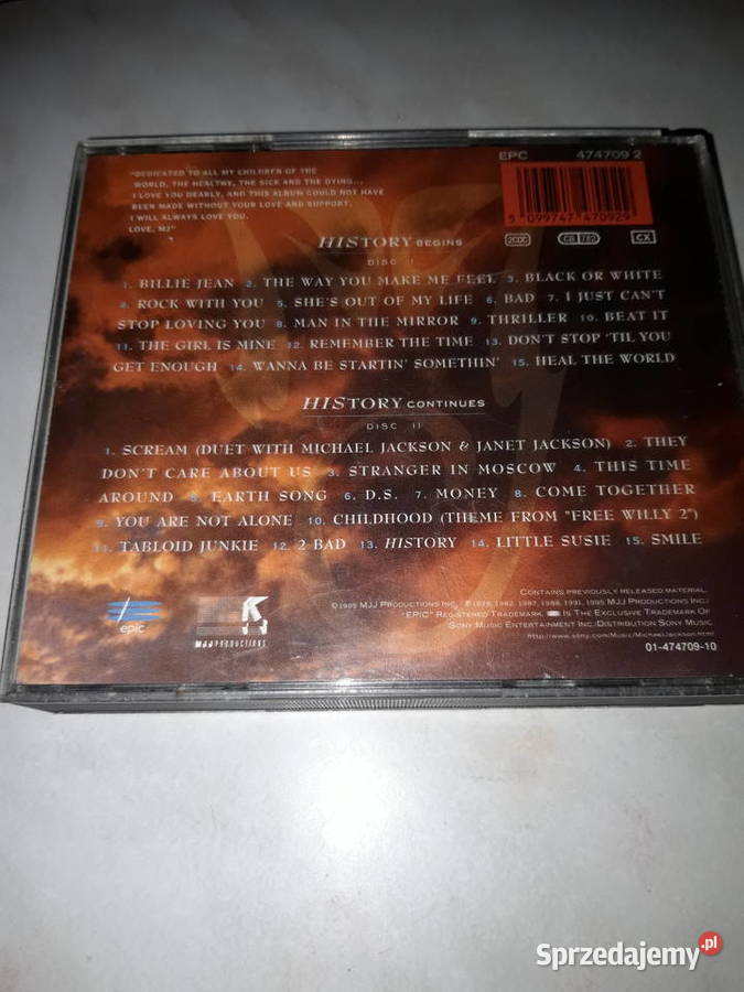 Michael Jacson History cd Ruda Śląska sprzedam