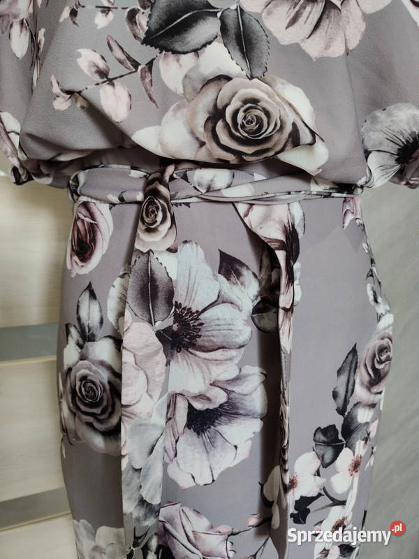 Sukienka w kwiaty okolicznościowa fioletowy Chorzów sprzedam