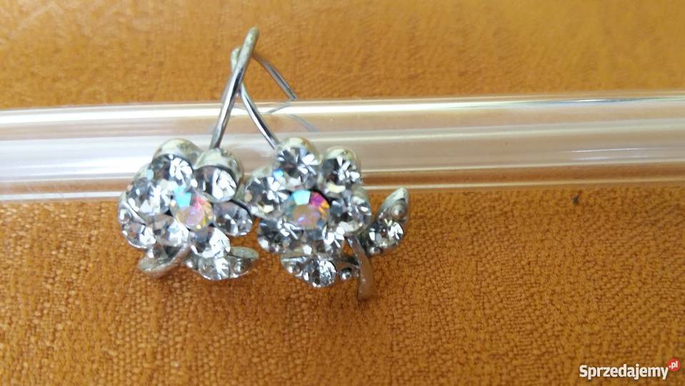 Kolczyki wiszące kwiatki z listkami Łódź sprzedam