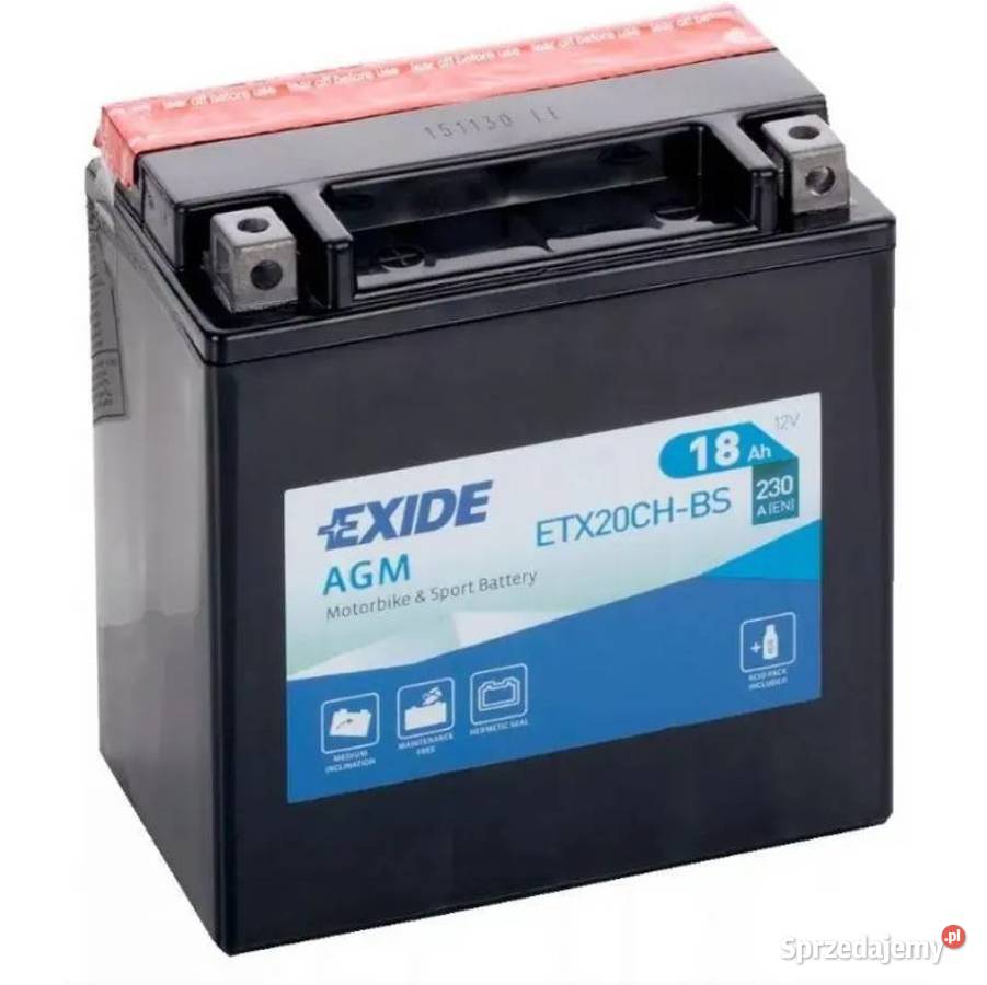 Akumulator motocyklowy EXIDE ETX20CHBS YTX20CHBS Akumulatory motocyklowe Akumulatory motocyklowe Zakopane