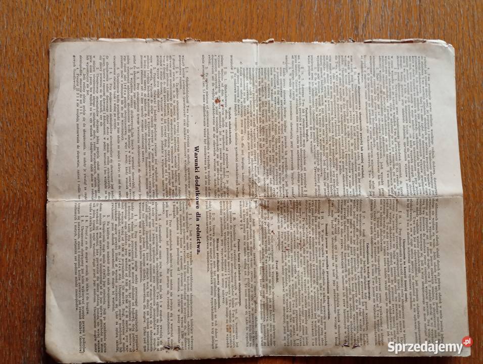 Stary dokument ubezpieczenia Pozostałe Rybnik