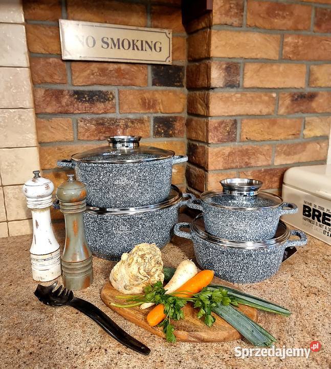 209 Garnki marmurkowe Klonberg szare i czarne