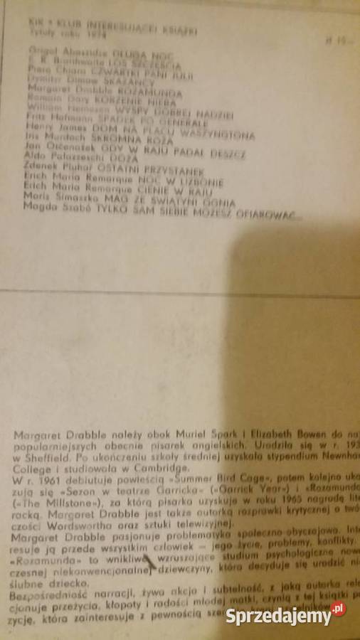 Rozamunda książka Drabble matka prezenty okazje Warszawa