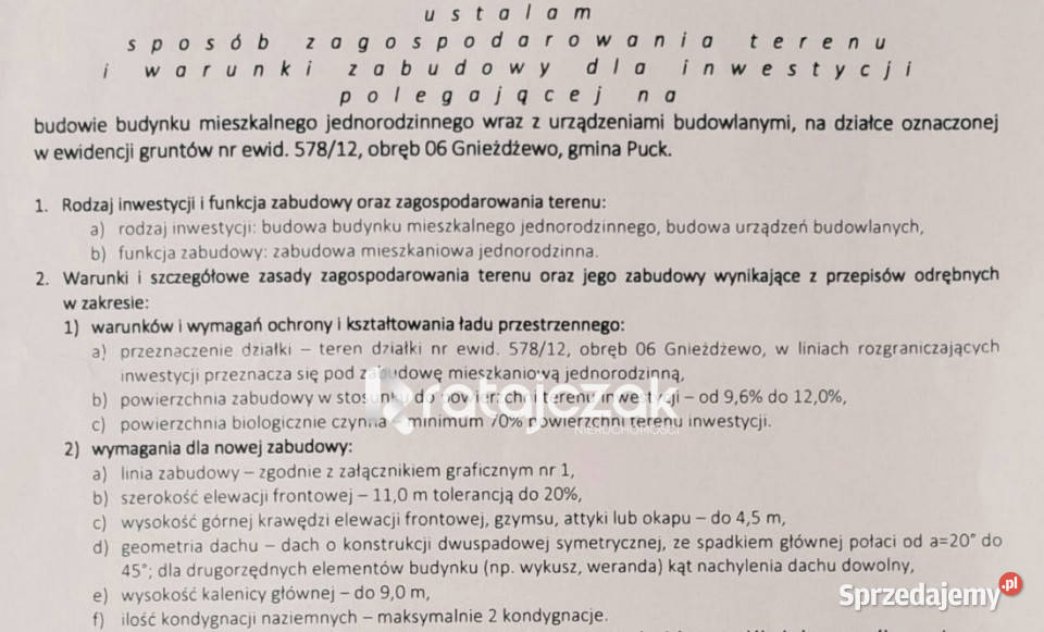 Grunt do sprzedania Gnieżdżewo Magnoliowa 1002m2 1002m2 pomorskie