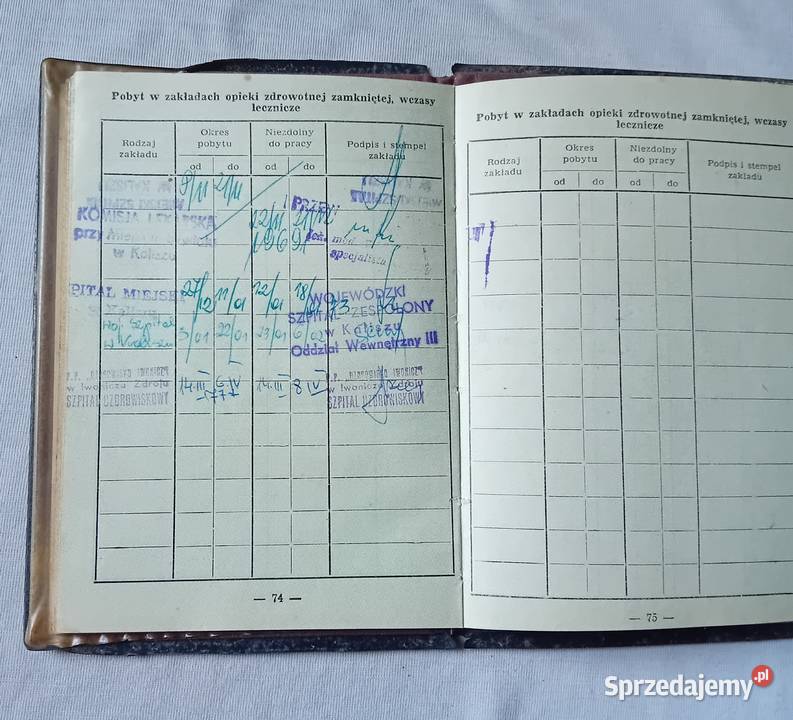 Legitymacja ubezpieczeniowa pracownika PKP 1964