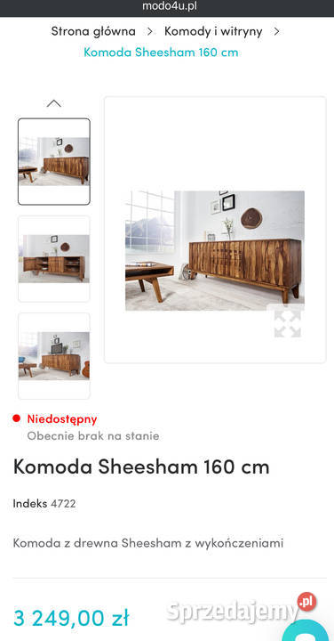 Komoda drewno sheesham Tychy sprzedam