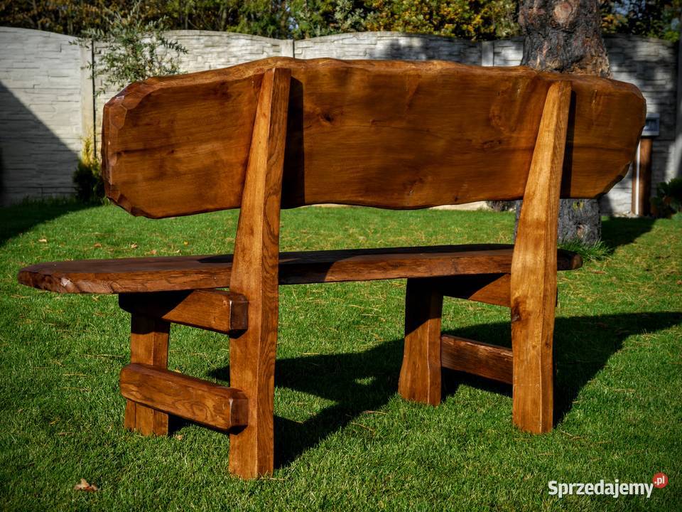 Drewniane meble ogrodowe stół i 2 ławki na 8 drewno Chrząstowice