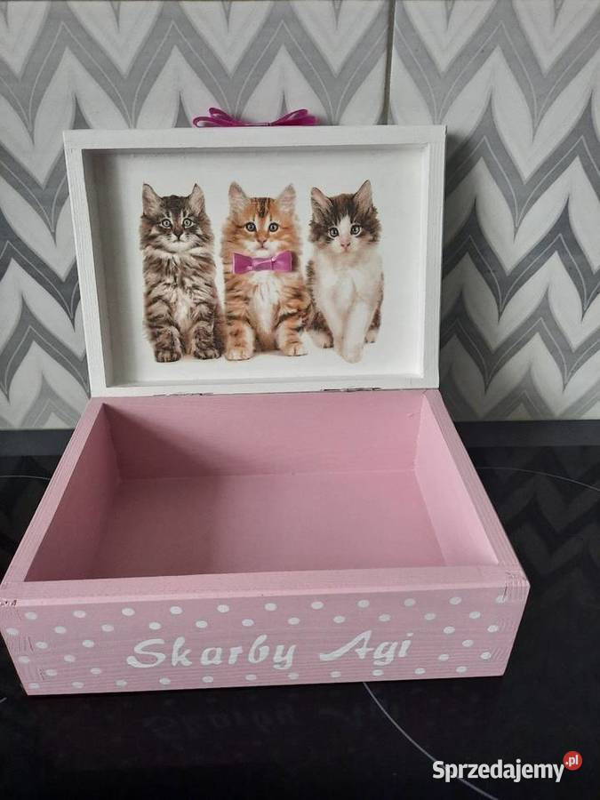 Szkatułka koty z imieniem handmade kotki drewno Kędzierzyn-Koźle