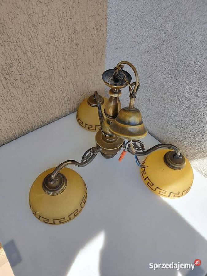 Żyrandol trzyramienny mosiężny E27 oprawa warmińsko-mazurskie Olecko