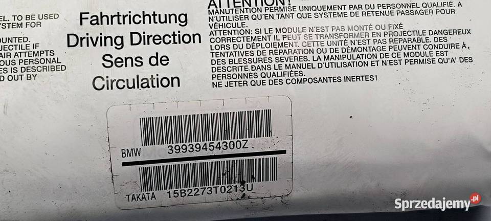 PODUSZKA AIRBAG BMW E46 320 D osobowe kujawsko-pomorskie Lipno