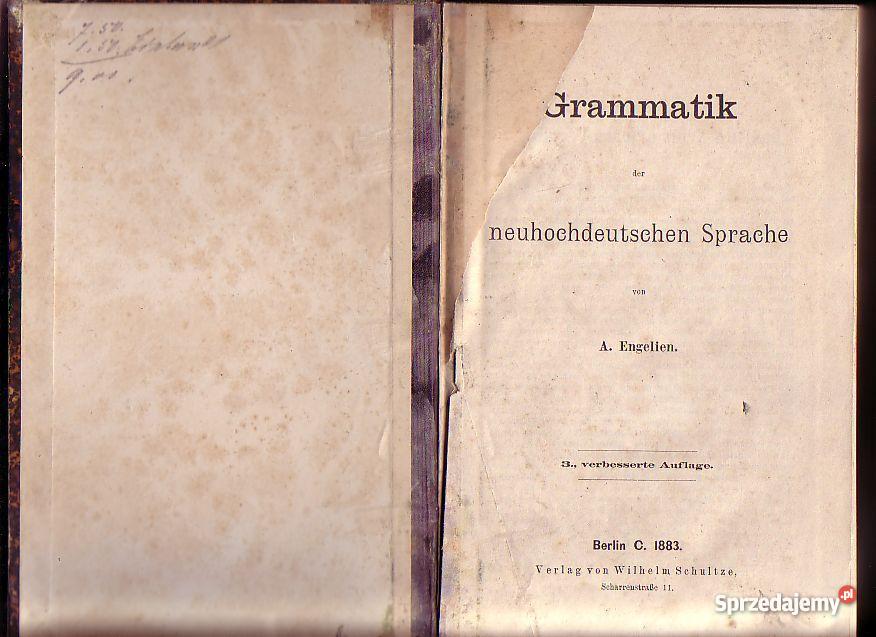 774 GRAMMATIK DER NEUHOCHDEUTSCHEN SPRACHE VON A Czyrna sprzedam