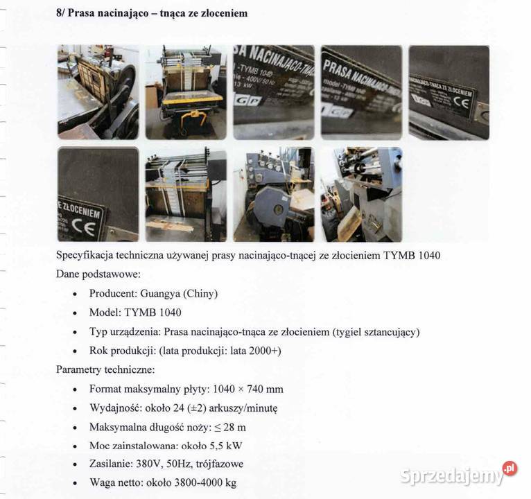 Maszyny i narzędzia do produkcji opakowań