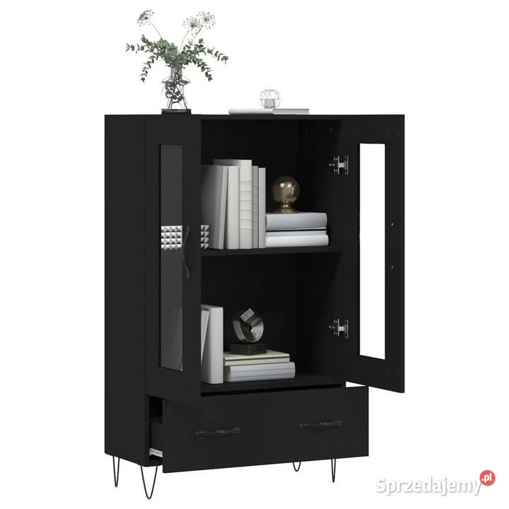 Wysoka szafka czarna 695x31x115 WM828293 Pozostałe Warszawa