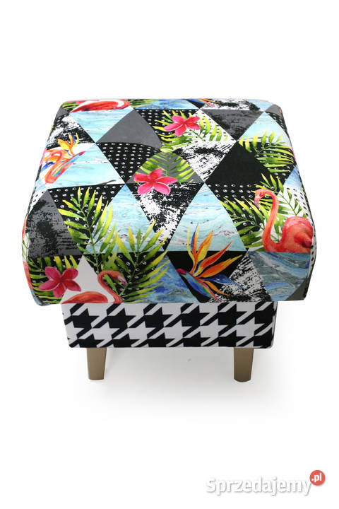 Kolorowy Podnóżek Patchwork Pufa Boho Pufy i podnóżki Kazimierz Biskupi