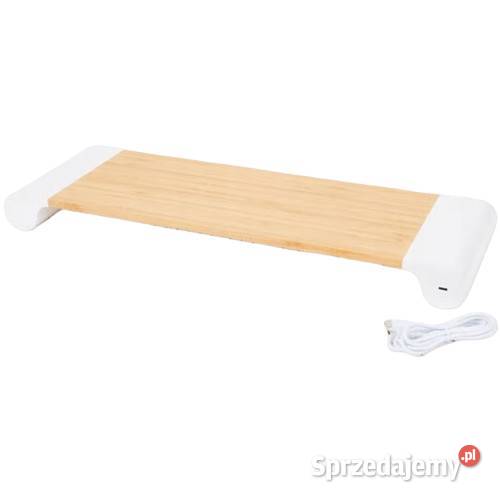 Stojak na Monitor LAB31 Bambusowy 55x17 z 2x USB podstawki Rzeszów
