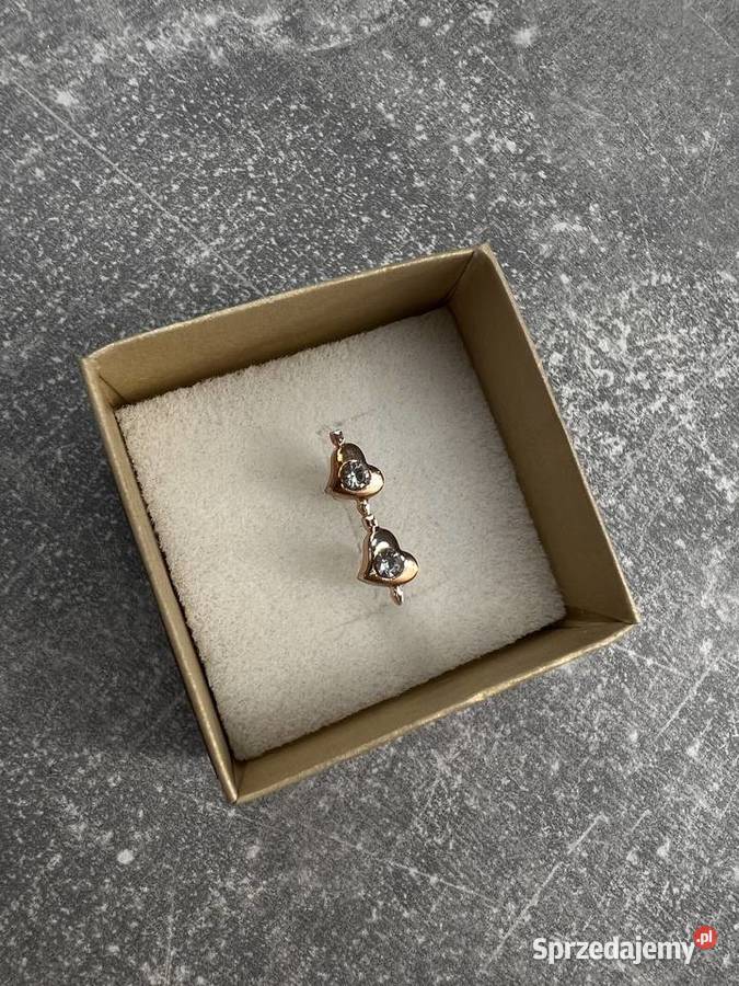 Kolczyki złote serce serca ze strzałą Jasło