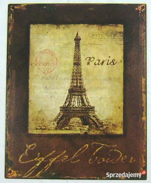 Plakat metalowy Paris Prezenty Dekoracje i ozdoby Warszawa