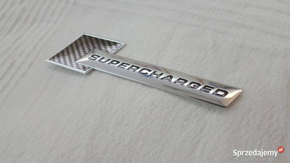 EMBLEMAT ZNACZEK SUPERCHARGED METALOWY CHROM Motoryzacja Poznań