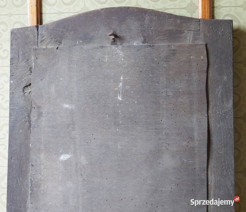 Lustro w drewnianej oprawie PRL do renowacji