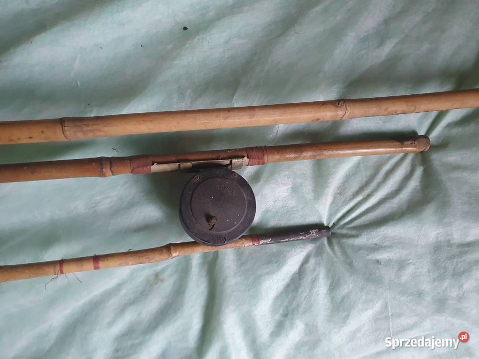 Stare wędki bambusowe muchowe i kołowrotki Warszawa