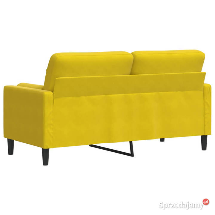 2osobowa sofa z poduszkami żółta 140 aksamit Sofy i kanapy Warszawa