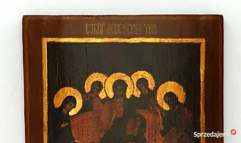 Ikona Deesis XIX wiek 0396 Malarstwo Warszawa