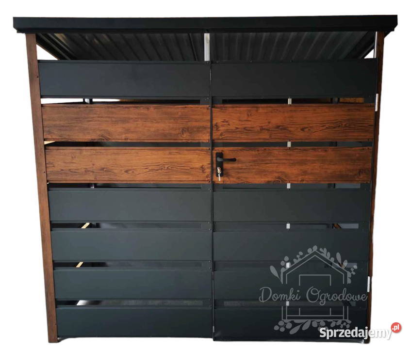 Wiata śmietnikowa spad tył 2x06m Antracyt drewno Częstochowa