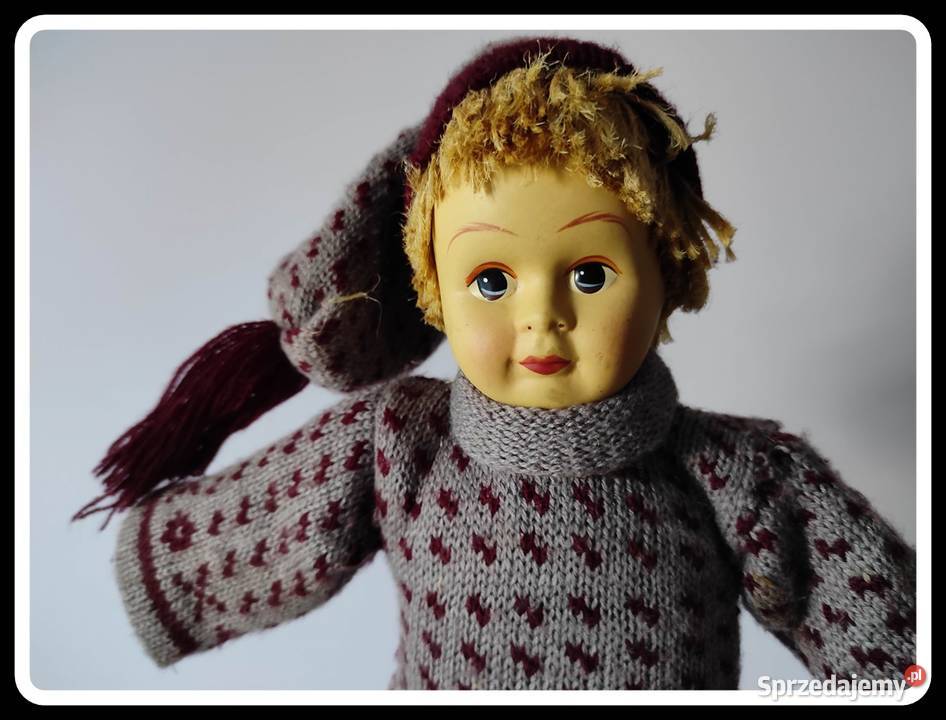 Kolekcjonerska lalka chłopiec drewniane nogi 35 Antyki Płock