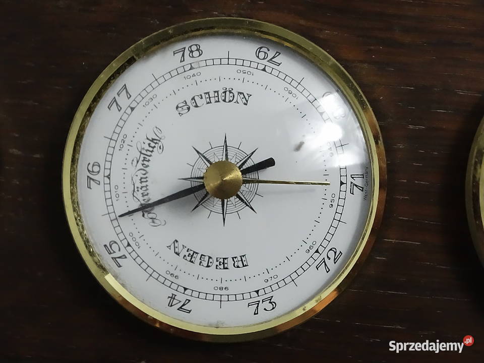 Stylowa Stacja Pogody Vintage Barometr Termometr lubelskie Biłgoraj