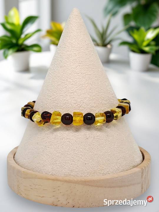 Bransoletka BURSZTYN bałtycki kostka cytryna mazowieckie