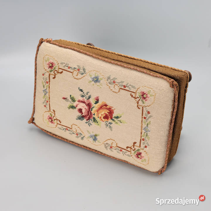 ARTexpert Podnóżek Ludwik Gobelin motyw kwiatowt Meble Dobrzany