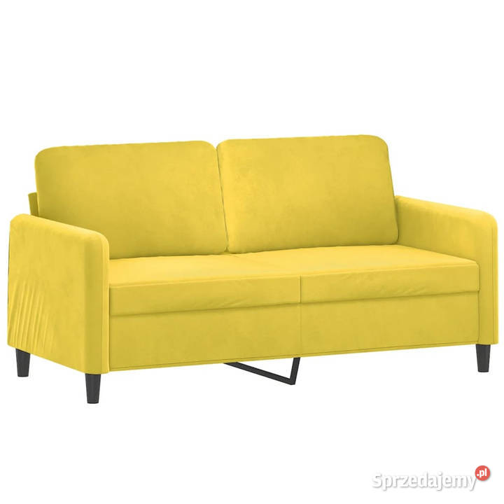 2osobowa sofa z poduszkami żółta 140 aksamit Warszawa