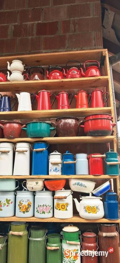 Kanki I naczynia emaliowane jako ozdoba do Sulejów sprzedam