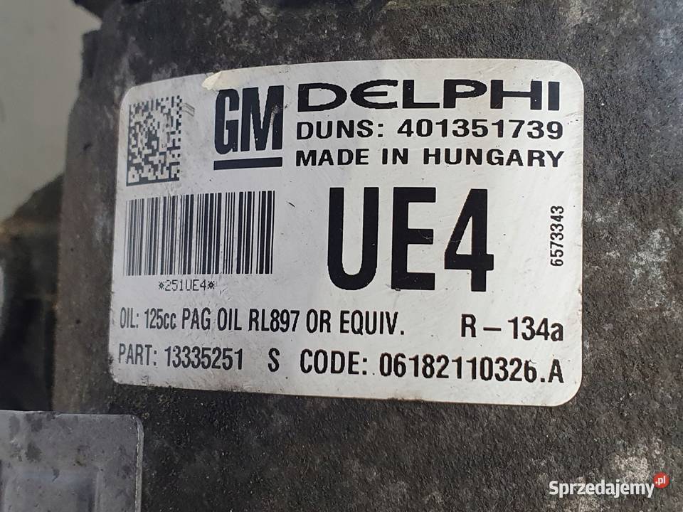 SPRĘŻARKA KLIMATYZACJI Opel Meriva B Astra J 17 lubelskie Chełm