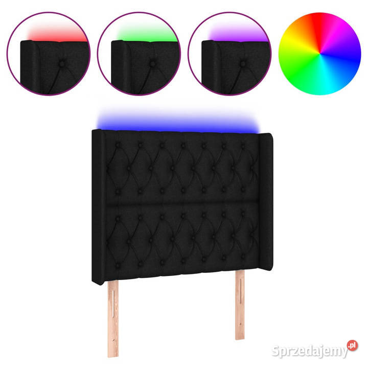 Zagłówek do łóżka z LED czarny 93x16x118128 mazowieckie