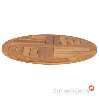vidaXL Blat stołu, lite drewno tekowe, okrągły, 2,5 cm, 70 c