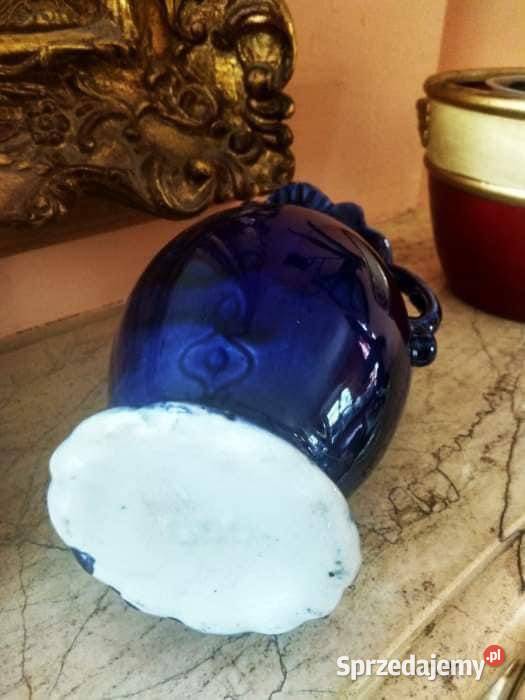 Wazon amfora kobalt W medalionie żniwiarka Gdańsk