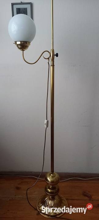 Mosiężna lampa podłogowa z ruchomym ramieniem Skierniewice