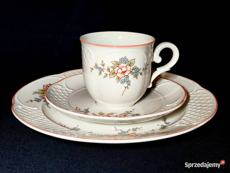 Zestaw kawowy trio Villeroy Boch Rosette Chełm