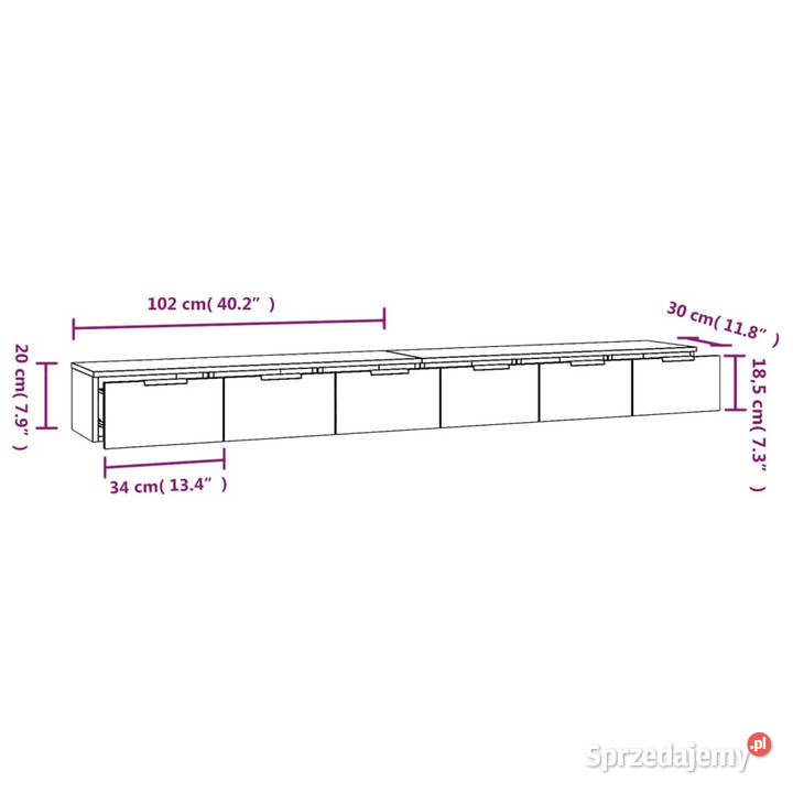 Szafki wiszące 2 białe 102x30x20 WM3115900 mazowieckie sprzedam