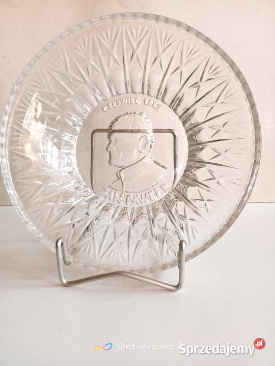 Patera kryształowa z Janem Pawłem II z PRLu Kolekcje Łódź