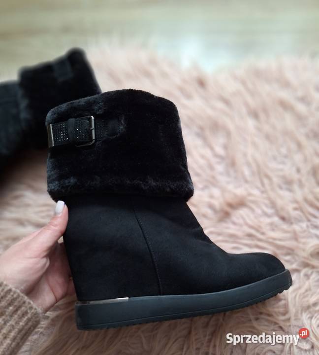 Śliczne botki koturny damskie z futerkiem Jenny małopolskie
