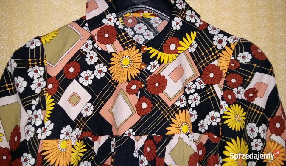 Kolorowa bluzka z długim rękawem M Łódź