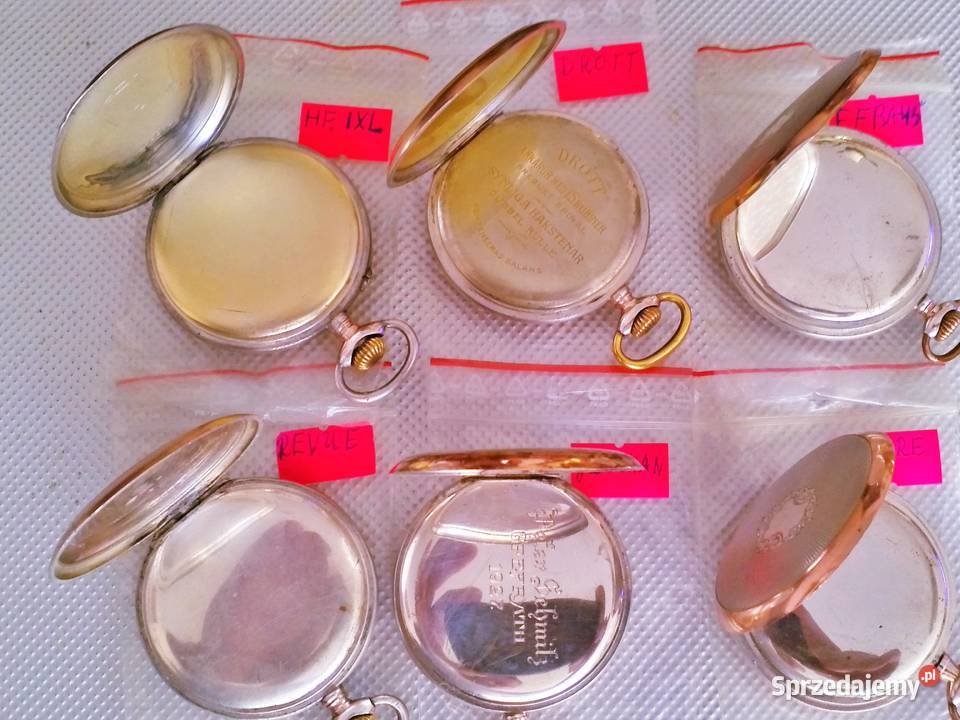 zegarek kieszonkowy złocone 18K złotem Mielec