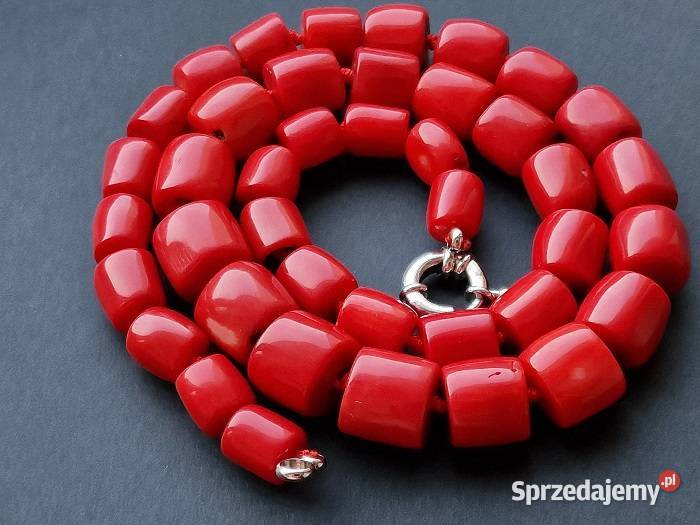 KORAL NATURALNY CZERWONY DŁUGI NASZYJNIK ETNO śląskie Częstochowa