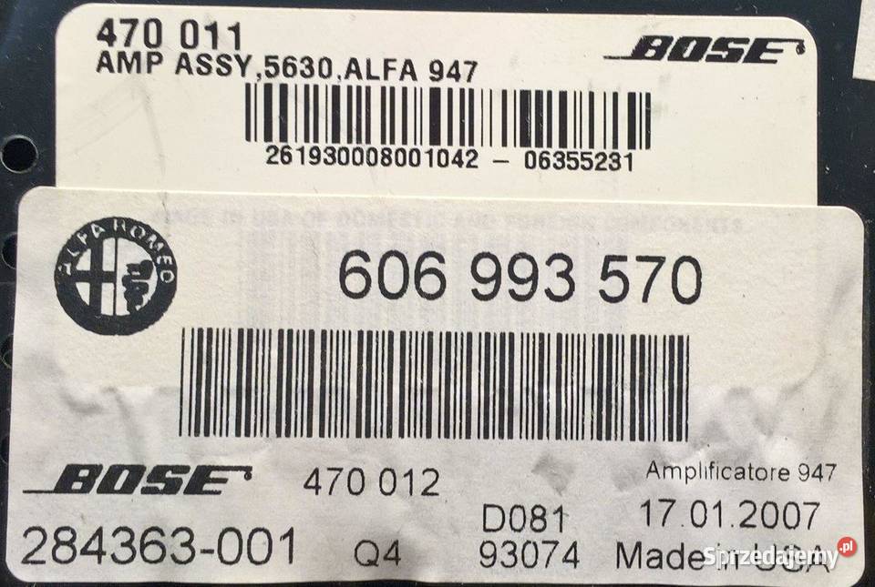 Alfa Romeo BOSE Lancia naprawa wzmacniacza audio Warszawa