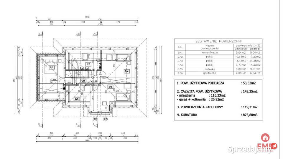 Dom wolnostojący 144m2 Sochonie Sprzedaż