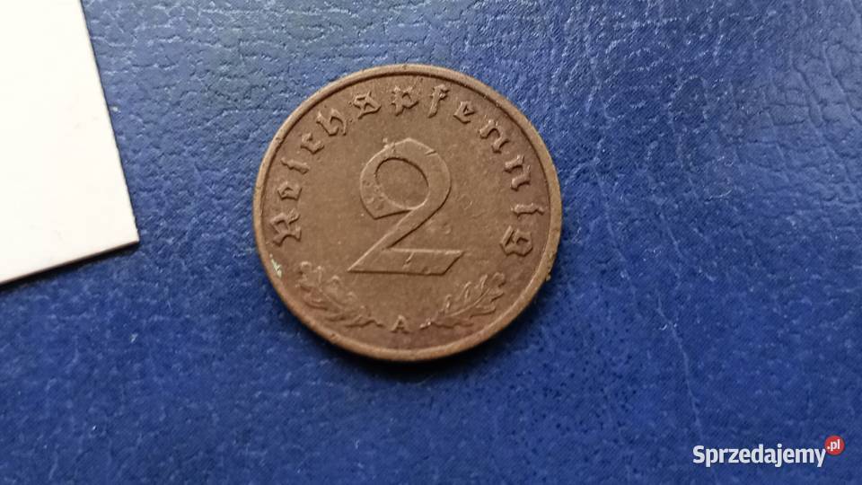 Stare monety 2 pfennig 1939 A Niemcy Lesko